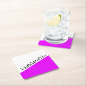 PICKLEBALL Bright Pink White Slly Farbblock Rechteckiger Pappuntersetzer (Vor Ort)
