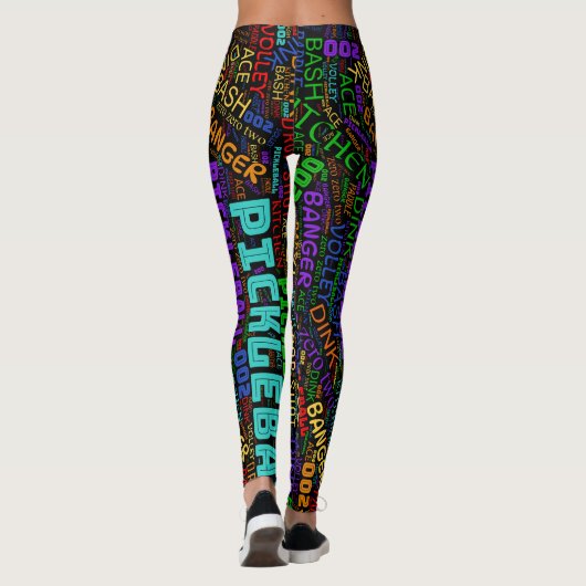 Pickleball-Buchstaben Leggings (Rückseite)