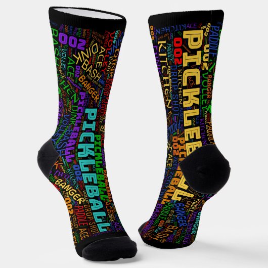 Pickleball-Buchstaben Socken (Gewinkelt)