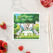 Pickleball Bunnies Fun Happy Oaster Serviette (Beispiel)