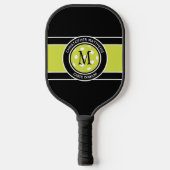 Pickleball Carpe Dinkum Quote Name Initial Black Pickleball Schläger (Vorderseite)