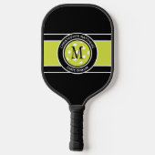 Pickleball Carpe Dinkum Quote Name Initial Black Pickleball Schläger (Rückseite)