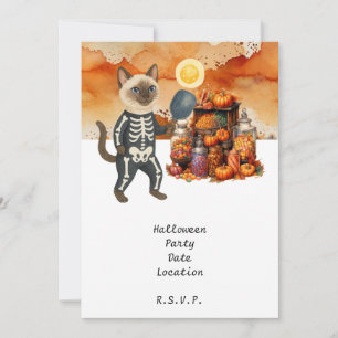 Pickleball Cat and Friends Host Halloween-Party Einladung