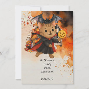 Pickleball Cat and Friends Host Halloween-Party Einladung