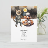 Pickleball Cat and Friends Host Halloween-Party Einladung (Stehend Vorderseite)