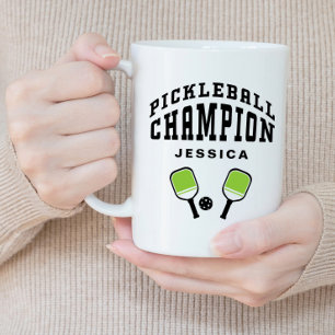 Pickleball-Champion Custom Name Initialen Schwarz  Jumbo-Tasse