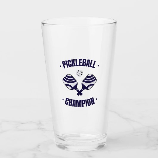 Pickleball Champion Drink Glass Glas (Vorderseite)