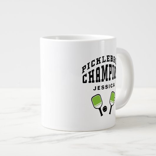 Pickleball Champion Individuelle Name Initials Bla Jumbo-Tasse (Vorderseite Rechts)