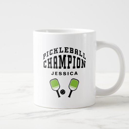 Pickleball Champion Individuelle Name Initials Bla Jumbo-Tasse (Rechts)