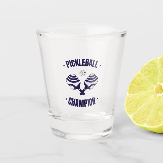 Pickleball Champion Shot Glass Schnapsglas (Vorderseite)