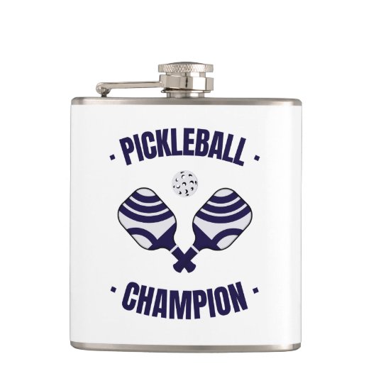 Pickleball Champion Wrapped Flask Flachmann (Vorderseite)
