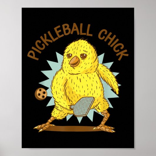 Pickleball Chick Funny Quote Hühnchen mit Paddel G Poster (Vorne)