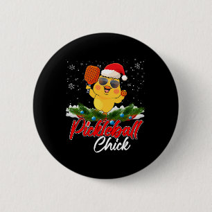 Pickleball Chick Funny Weihnachtsmannmütze Sungle  Button