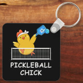 Pickleball Chick lustige Ruhestand Rent Men Wome Schlüsselanhänger (Rückseite)