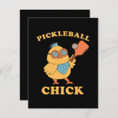 Pickleball Chick - Retro Begleitkarte (Vorne/Hinten)