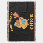 Pickleball Chick - Retro Decke (Vorderseite Vertikal)