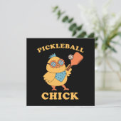 Pickleball Chick - Retro Einladung (Stehend Vorderseite)