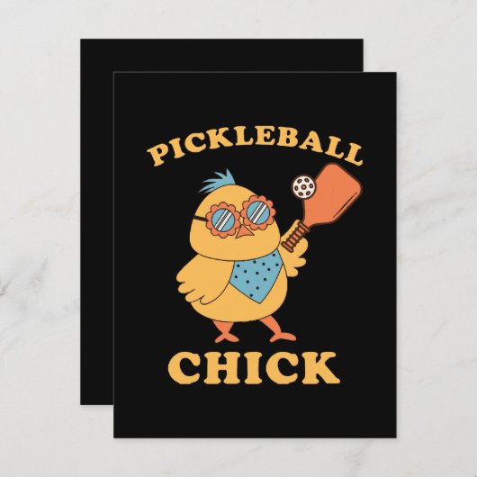 Pickleball Chick - Retro Feiertagskarte (Vorne/Hinten)