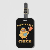 Pickleball Chick - Retro Gepäckanhänger (Vorderseite Vertikal)