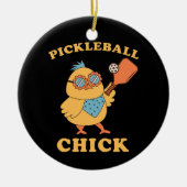 Pickleball Chick - Retro Keramik Ornament (Vorne)