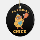 Pickleball Chick - Retro Keramik Ornament (Links)