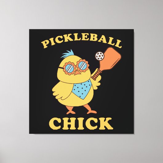 Pickleball Chick - Retro Leinwanddruck (Vorderseite)