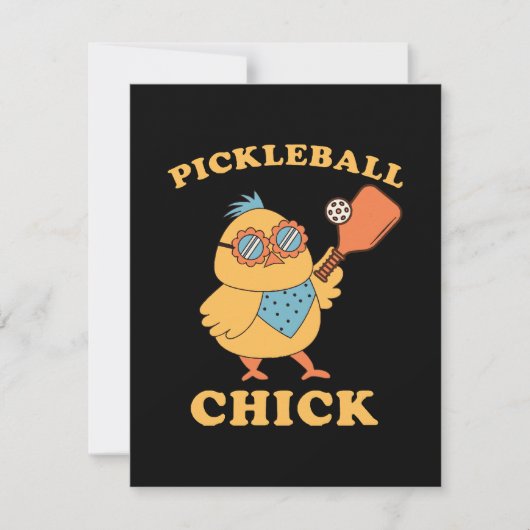 Pickleball Chick - Retro Mitteilungskarte (Vorderseite)