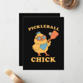 Pickleball Chick - Retro Mitteilungskarte (Vorderseite/Rückseite Beispiel)