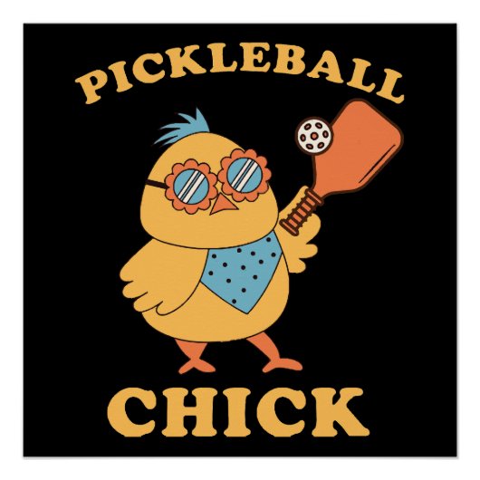 Pickleball Chick - Retro Poster (Vorderseite)