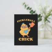 Pickleball Chick - Retro Postkarte (Stehend Vorderseite)