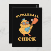 Pickleball Chick - Retro Postkarte (Vorne/Hinten)