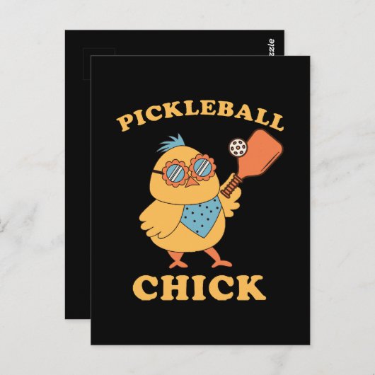 Pickleball Chick - Retro Postkarte (Vorne/Hinten)