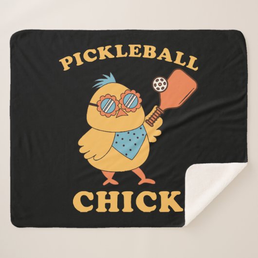 Pickleball Chick - Retro Sherpadecke (Vorderseite (Horizontal))