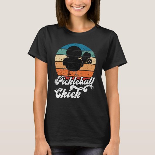 Pickleball Chick Retro Vintage  1 T-Shirt (Vorderseite)