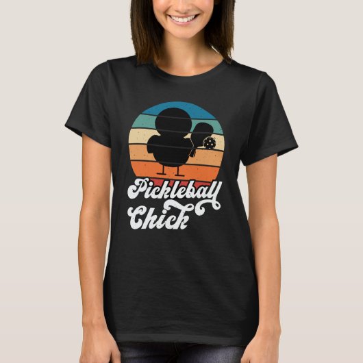 Pickleball Chick Retro Vintage T-Shirt (Vorderseite)