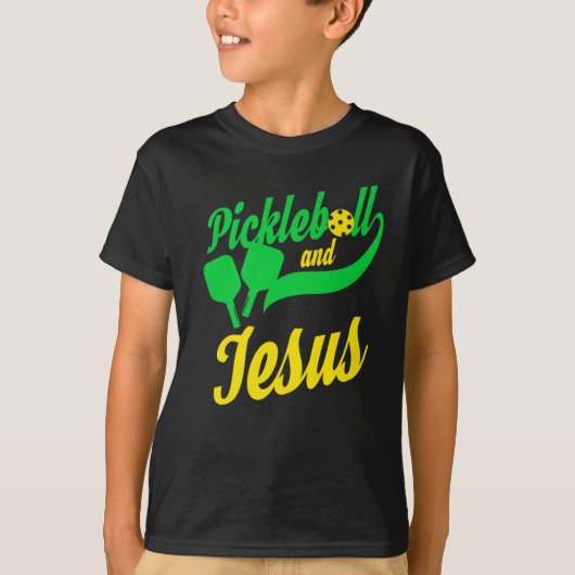 Pickleball Christlich Jesus T-Player Dink T-Shirt (Vorderseite)