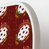 Pickleball Christmas Bauble Vintages Muster Schläger (Linke Seite)