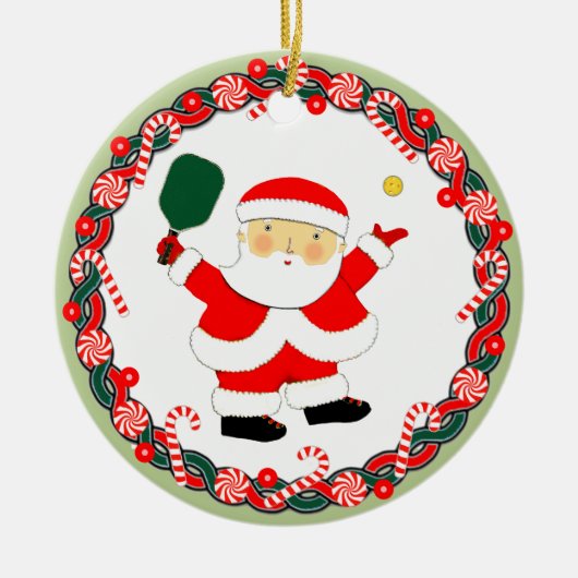 Pickleball Christmas Collectin Keramik Ornament (Vorne)