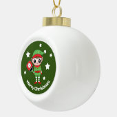 Pickleball Christmas Elf Keramik Kugel-Ornament (Rechts)