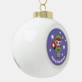 Pickleball Christmas Elf Keramik Kugel-Ornament (Links)