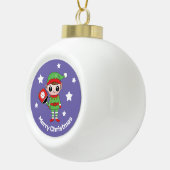 Pickleball Christmas Elf Keramik Kugel-Ornament (Rechts)