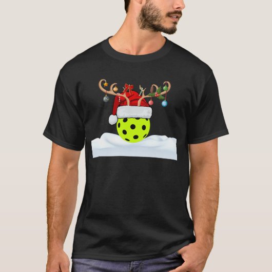 Pickleball Christmas Hat - Christmas Pickleball T-Shirt (Vorderseite)