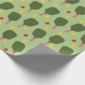 Pickleball Christmas Holiday Gift Wrapping Paper Geschenkpapier (Ecke)