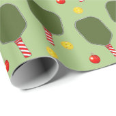 Pickleball Christmas Holiday Gift Wrapping Paper Geschenkpapier (Rolleneckpunkt)