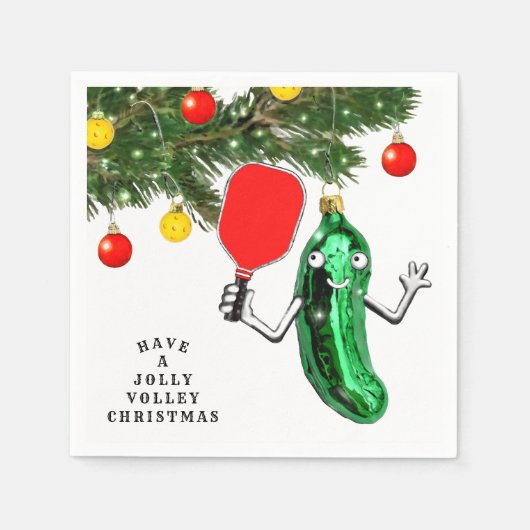 Pickleball Christmas Holiday Sports Party Napkins Serviette (Vorderseite)