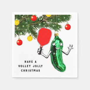Pickleball Christmas Holiday Sports Party Napkins Serviette