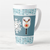 Pickleball Christmas Joy Blue und White Snowballs Milchtasse (Rechte Ecke)