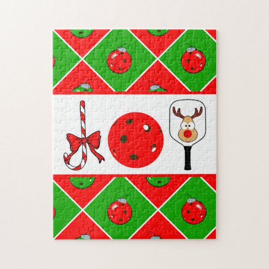 Pickleball Christmas Joy Candy Cane Paddles Ball Puzzle (Vertikal)