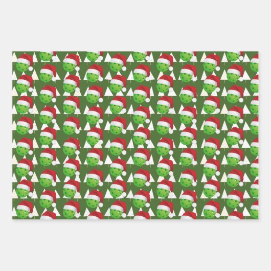 Pickleball Christmas Joy, Candy Cane, Reindeer Geschenkpapier Set (Vorderseite 3)