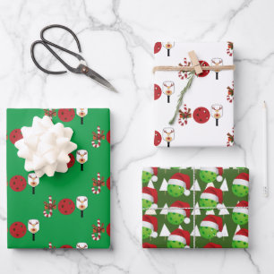 Pickleball Christmas Joy, Candy Cane, Reindeer Geschenkpapier Set